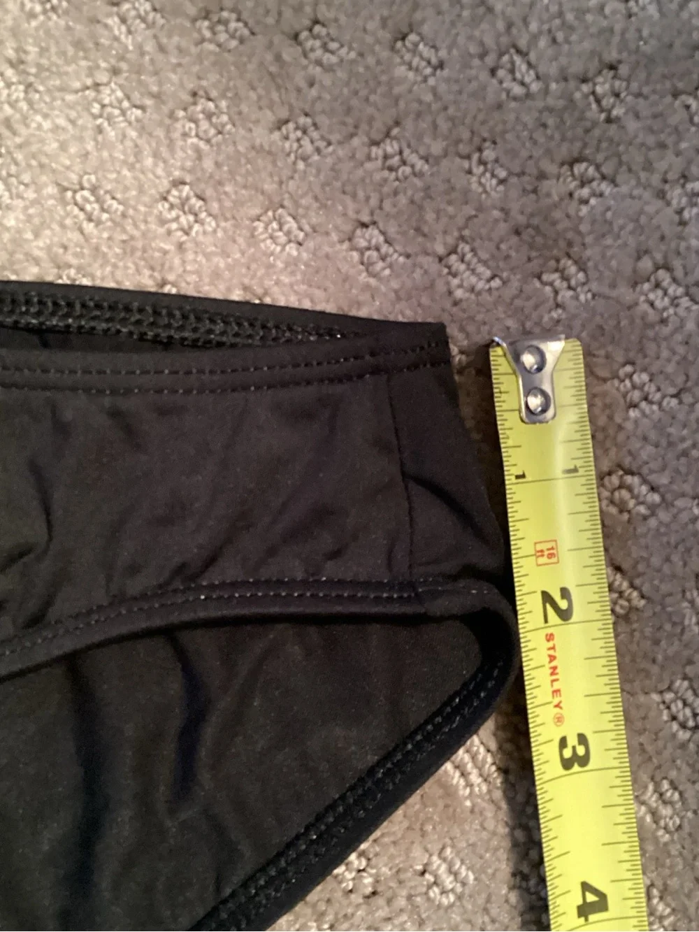 Lauren Ralph Lauren Black Bikini Bottom with Gold Logo Plaque, 2” sides, size 8
